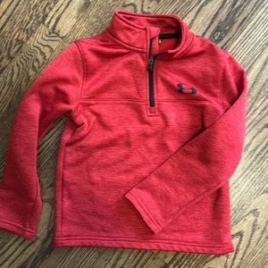 Boys red under armour quarter zip (size 5)